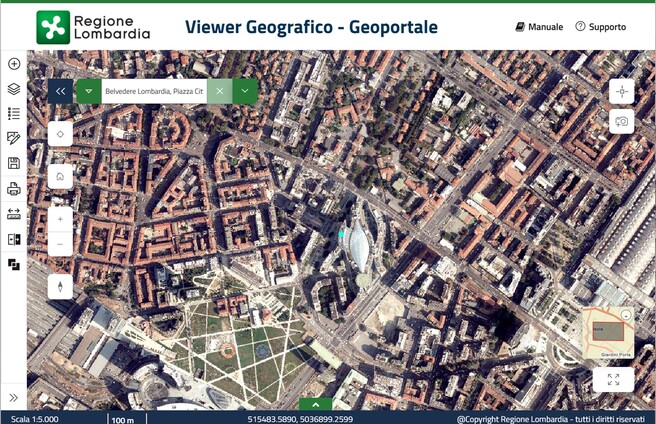 Viewer geografico: La Lombardia vista dall'alto nel tempo